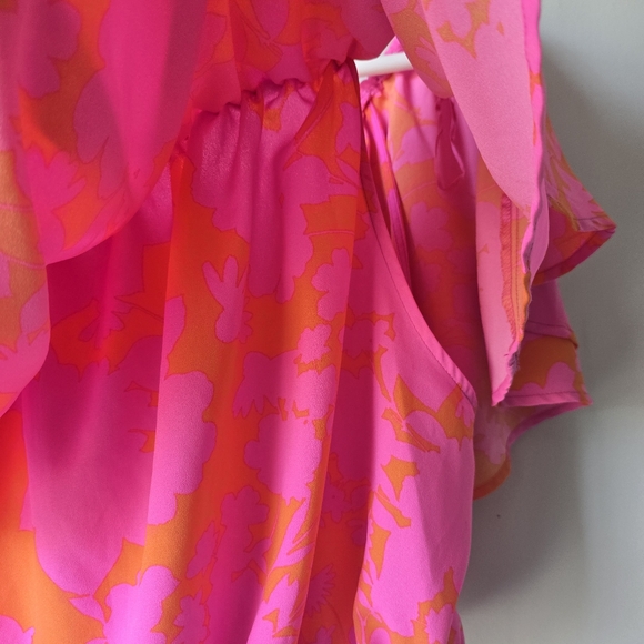 Sugarlips Pink and Orange Off-Shoulder Top L - Picture 4 of 7